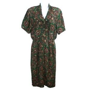 Talbots Dress Womens Size 4 Multicolor Vintage Silk Paisley Like Retro Floral